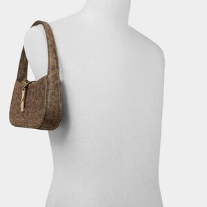 Aldo Metallic Brown Shoulder Bag with Zip Detail